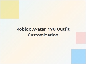 Roblox Avatar 190 Outfit Customization